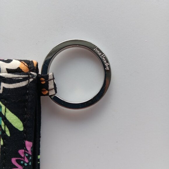 Vera Bradley Bandana Swirl Wallet ID Card Holder Black Silver Blue Pink White 4" - Picture 5 of 8